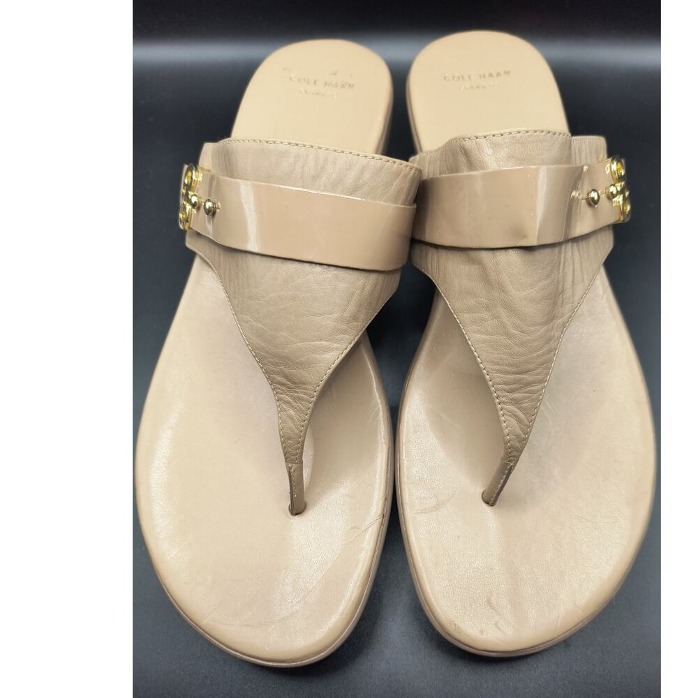 Cole Haan Beige Leather Grand.OS Wedge Sandals - Women's Size 10B - NWOT